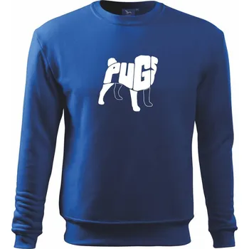 Mops - nazev v těle - Mikina Essential dětská - 158 cm/12 let ( Královská modrá )