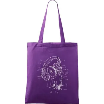 Nákres sluchátko pro pilota - Taška bavlněná - 42 x 38 cm ( Fialová )
