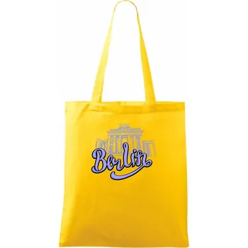Nákupní taška Berlin Lettering - Taška bavlněná - 42 x 38 cm ( Žlutá )