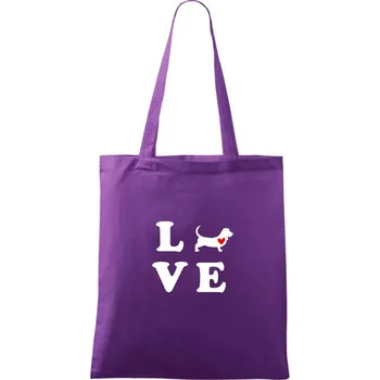 Baset love - Taška bavlněná - 42 x 38 cm ( Fialová )