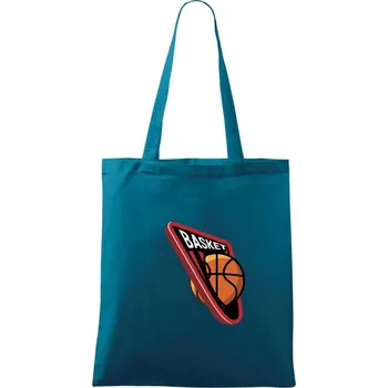 Basket logo - Taška bavlněná - 42 x 38 cm ( Petrolejová )