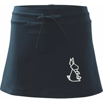 Dámská sukně Geometrie - zajíc - Sportovní sukně - two in one - XL ( Námořní modrá (velmi tmavá - téměř černá) )