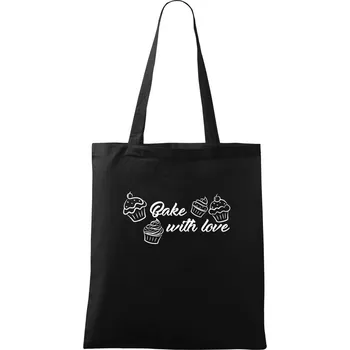 Bake with love - Taška bavlněná - 42 x 38 cm ( Černá )