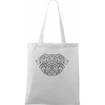 Mops - Geometrie - složitý - Taška bavlněná - 42 x 38 cm ( Bílá )