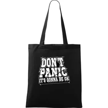 Don't panic kámen - Taška bavlněná - 42 x 38 cm ( Černá )