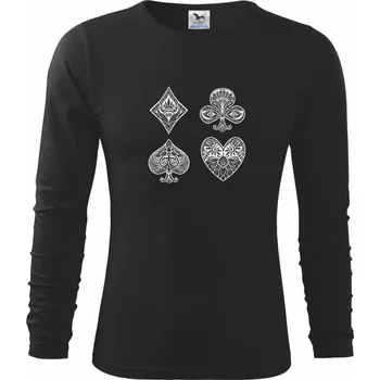 Chlapecké tričko Poker symboly abstraktní - Triko dětské Long Sleeve - 122 cm/6 let ( Černá )