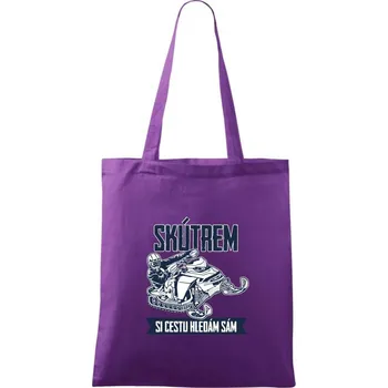 Skútrem si hledám cestu sám - Taška bavlněná - 42 x 38 cm ( Fialová )