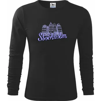 Chlapecké tričko Stockholm Lettering - Triko dětské Long Sleeve - 122 cm/6 let ( Černá )