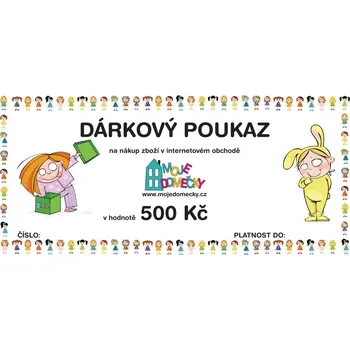 Dárková krabička MojeDomecky.cz Dárkový poukaz 500 Kč