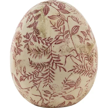 Velikonoční dekorace Keramické dekorační vajíčko s květy Roset - Ø14*16 cm