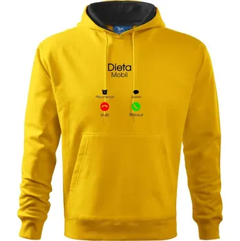 Pánská mikina Dieta volá - Mikina pánská Cape s kapucí - 2XL ( Žlutá )