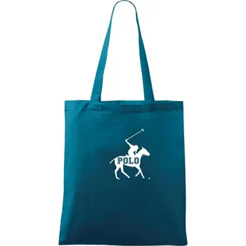 Polo kůň nápis - Taška bavlněná - 42 x 38 cm ( Petrolejová )