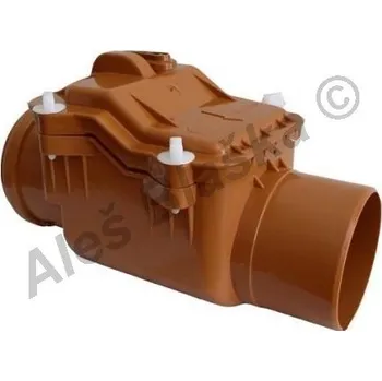 Kanalizační potrubí PlastBrno - ČR | Kanalizační vodorovná zpětná klapka - DN70 FK100x0