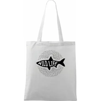 Wild life ryba - Taška bavlněná - 42 x 38 cm ( Bílá )