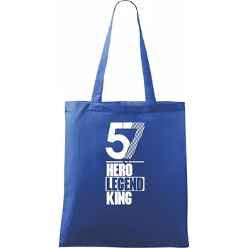 Nákupní taška Hero, Legend, King x Queen 1957 - Taška bavlněná - 42 x 38 cm ( Královská modrá )