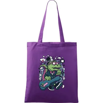 Krokodýl s kytarou - Taška bavlněná - 42 x 38 cm ( Fialová )