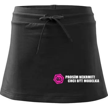 Dámská sukně Prosím nekrmit! - Sportovní sukně - two in one - XS ( Černá )
