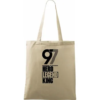 Nákupní taška Hero, Legend, King x Queen 1997 - Taška bavlněná - 42 x 38 cm ( Naturální )