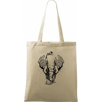Nákupní taška Slon ilustrace - Taška bavlněná - 42 x 38 cm ( Naturální )