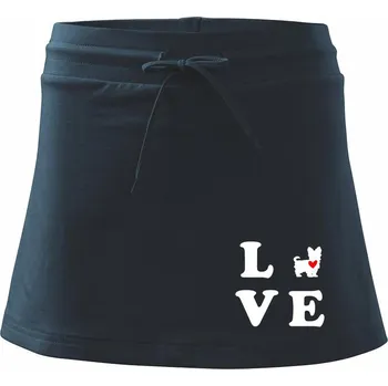 Dámské oblečení Yorkšírský terier love - Sportovní sukně - two in one - S ( Námořní modrá (velmi tmavá - téměř černá) )
