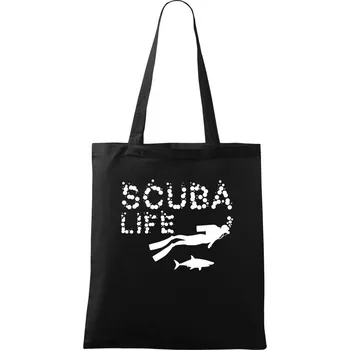 Nákupní taška Scuba life - Taška bavlněná - 42 x 38 cm ( Černá )