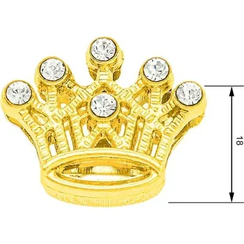 Navlékací ozdoba - Korunka 18 mm (Kovová navlékací ozdoba na řemínek s motivem Korunka, vnitřní průměr 18 mm. Navlékací ozdoba na obojky s krystaly, stačí jen nasunout na obojek.)