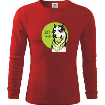 Chlapecké tričko Husky - lets play - Triko dětské Long Sleeve - 122 cm/6 let ( Červená )