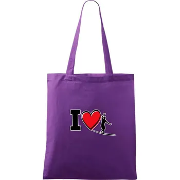 I love slackline - Taška bavlněná - 42 x 38 cm ( Fialová )