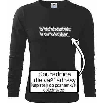 Chlapecké tričko Souřadnice - narození - adresa - Triko dětské Long Sleeve - 134 cm/8 let ( Černá )