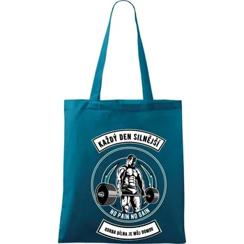 Každý den silnější - Taška bavlněná - 42 x 38 cm ( Petrolejová )