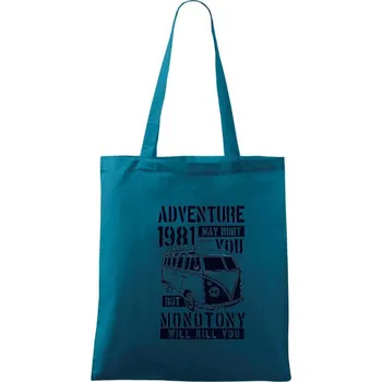 Adventure May Hurt You - Taška bavlněná - 42 x 38 cm ( Petrolejová )