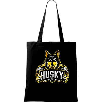 Husky - maskot - Taška bavlněná - 42 x 38 cm ( Černá )
