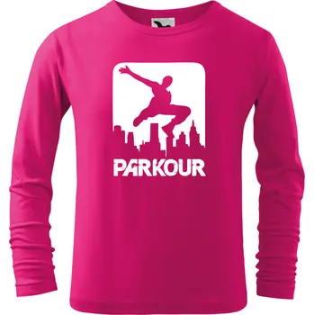 Chlapecké tričko Dětské tričko Parkour city s dlouhým rukávem růžové