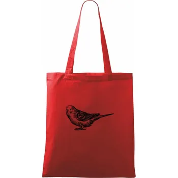 Tužkou kreslený Papoušek - Taška bavlněná - 42 x 38 cm ( Červená )