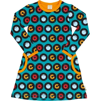 Dívčí šaty Dívčí šaty s dlouhým rukávem LP desky Maxomorra Velikost: 98/104