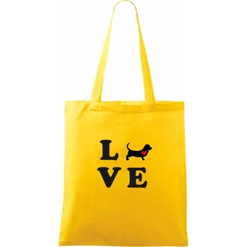 Baset love - Taška bavlněná - 42 x 38 cm ( Žlutá )