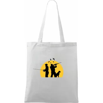 Lovec při západu slunce - Taška bavlněná - 42 x 38 cm ( Bílá )