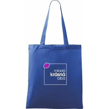 Nákupní taška Mladá, krásná, blbá ve čtverci - Taška bavlněná - 42 x 38 cm ( Královská modrá )