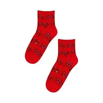 Dámské ponožky Wola ponožky dámské W84 - vzor 203 - kočka a srdce, 36-38