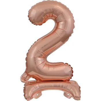 Balónek Balónek fóliový narozeniny číslo 2 růžovo-zlaté 38 cm Amscan 9911735