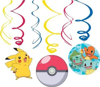Party dekorace Amscan Závěsné spirály Pokémon 6 ks