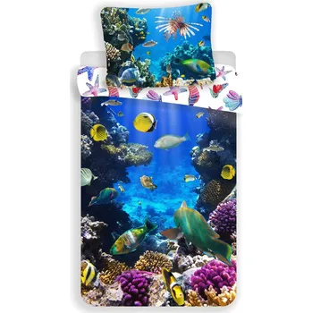 Povlečení Jerry Fabrics Sea World 140 x 200, 70 x 90 cm zipový uzávěr