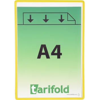 Rámeček s kapsou Tarifold, A4, otevřený shora, žlutý, 5 ks