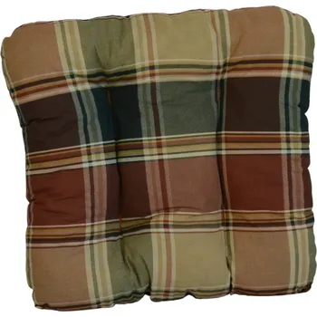 Podsedák Podsedák na židli foukaný se šňůrkou - 40 x 40 - hnědozelená kostka - 1 ks