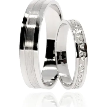 Prsten Zlatnictví Helios Zlaté snubní prsteny L-190 Kameny: Se Zirkony