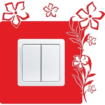 Samolepící dekorace Samolepka pod vypínač Květiny na stonku (samolepka na zeď)