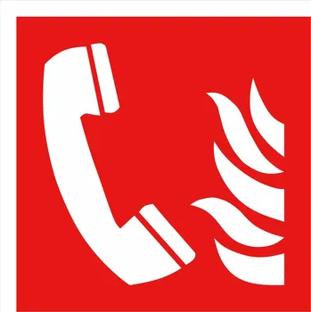 samolepka Tabulka – Ohlašovna požáru, plast, 20 × 20 cm