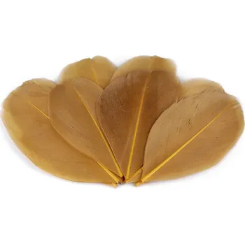 Příze Husí peří délka 5,5 - 7 cm - 10 ks - č.4 hořčicová