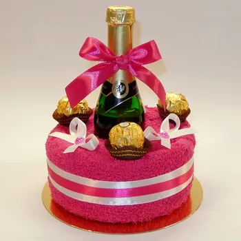 umělá květina Ateliér Confetti Dort z ručníku purpurové barvy - Luisa