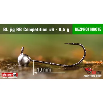 Rybářský háček Bezprotihrotý Jig RB Competition #6 Strong - 19 mm - #6 - 0,5 g, 5 ks